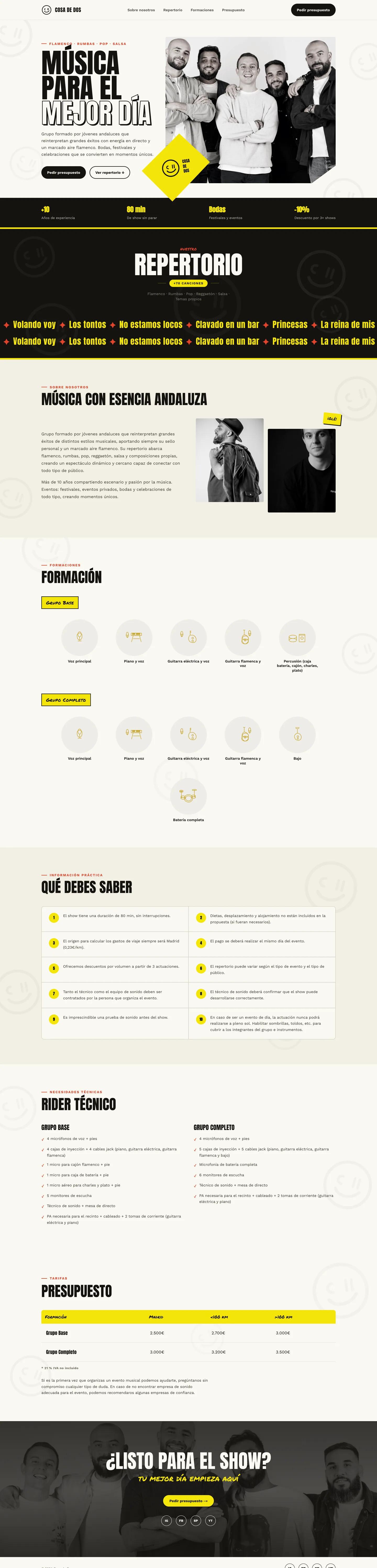 Cosa de Dos, Live Music: Weddings & Events
